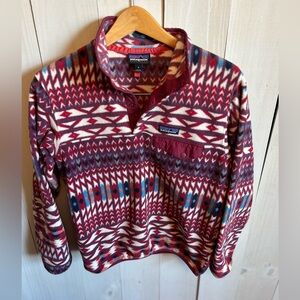 Patagonia Synchilla Fleece with Red and Blue Pattern